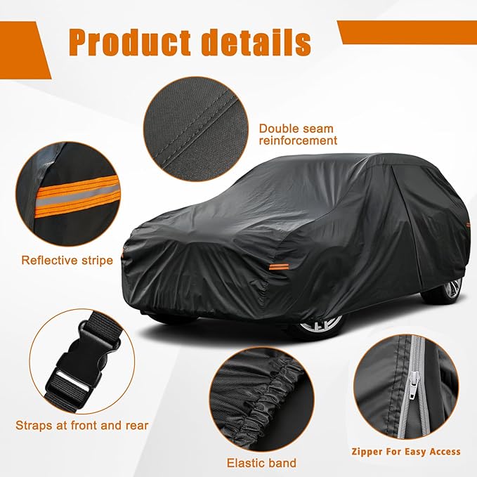 Kayme 7 Layers Car Cover Custom Fit for Honda Odyssey Minivan (1999-2025) Waterproof All Weather for Automobiles, Outdoor Full Cover Sun UV Rain Protection.Black