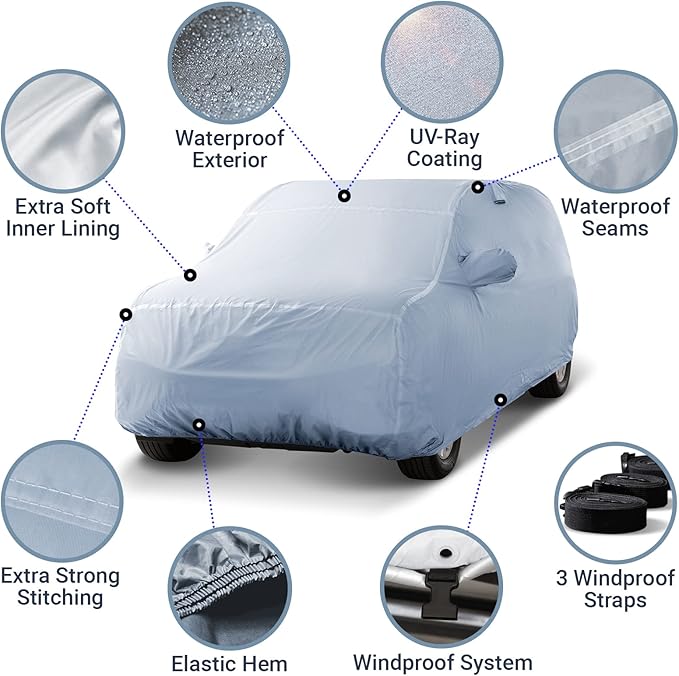 iCarCover Fits 2011-2014 Mazda Mazda2 Hatchback SUV Cover Automobiles Form-Fit Padded Full Exterior Waterproof Automobiles Protection Covers