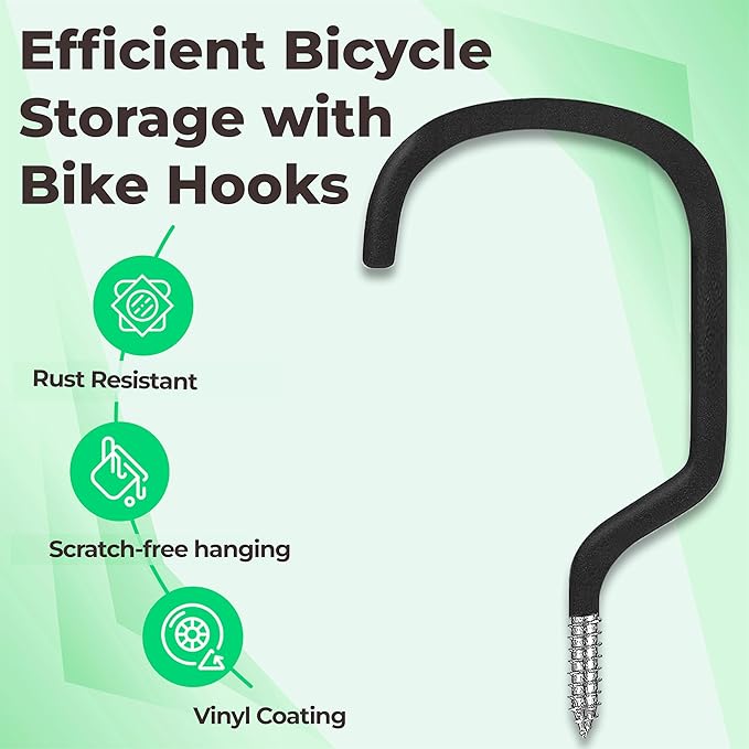4 Pack Heavy Duty Extra-Large Garage Storage Utility Hooks - 7 Inches for Garage Wall and Ceiling - Garage Hooks for Hanging Bicycle, Ladder, Hose, Cords, and Garden Tools