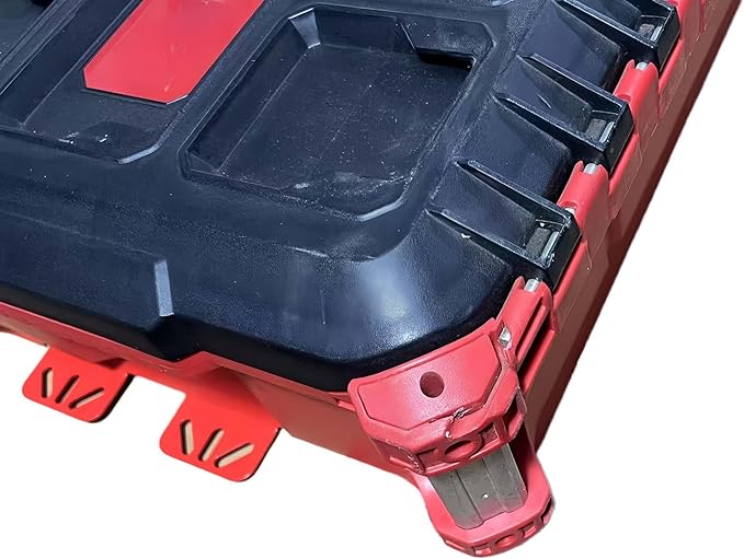 NyVoozy Packout Mounting Plate, Metal Base for Milwaukee Toolboxes, Wall or Floor Mount (2, red)