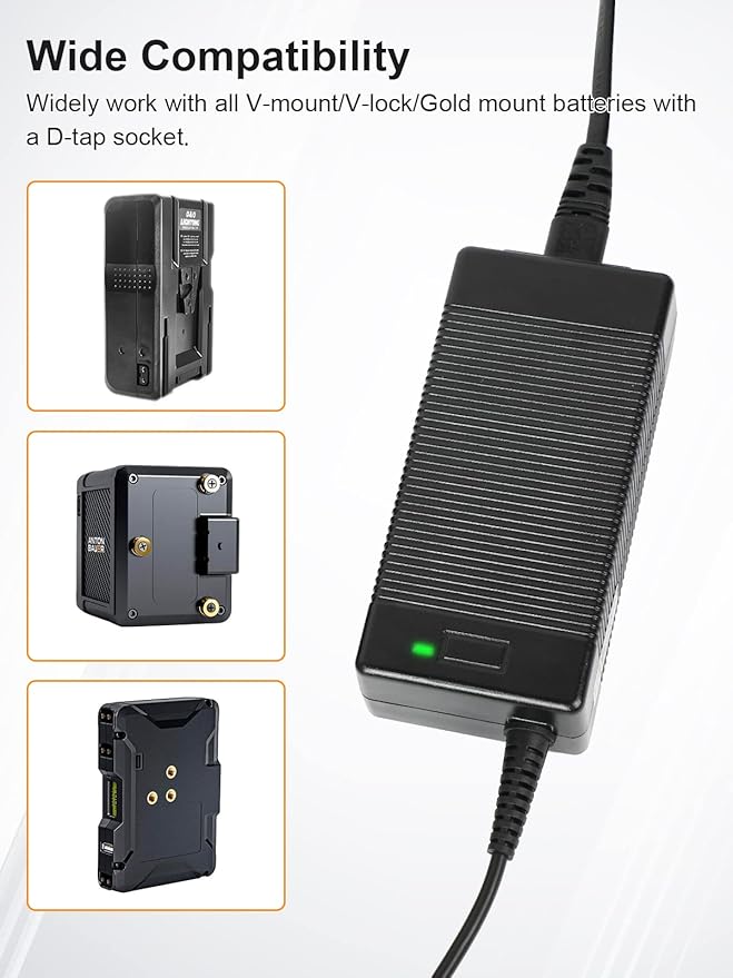 V-Mount Battery Charger D-tap, Moman Gimpro D-tap Charger DC 16.8V 3A max Output Fast Charge with HVR-S270C PMW-EX330K PMW-EX330L, Charger-V-Mount-Battery-Moman