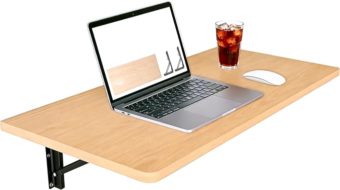 Wall Mounted Folding Table –Great for Garage wall desk ,Laundry Room wall table ,Home Wall Mounted Folding Workbench & Suitable for Solid Wall Holds Up to 100 LBS , Space-Saving – (15.7" x 31.5")