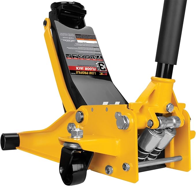 Performance Tool W1626 3 Ton Rapid Lift Low Profile Floor Jack (3-1/4 to 20-Inch Lift Range)