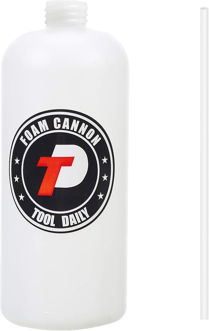Tool Daily Foam Cannon Bottle with Straw, Replacement Foam Spray Bottle for Car Wash, 1 Liter