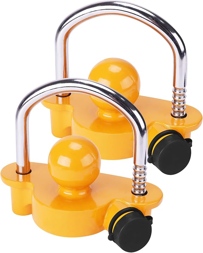 Turnart Trailer Hitch Lock Keyed Alike, Trailer Lock Set, 2 Pack,Hitch Lock, Trailer Coupler Lock, Trailer Tongue Lock, Adjustable, Heavy-Duty Steel, Universal Size Fits 1-7/8", 2", 2-5/16" Couplers