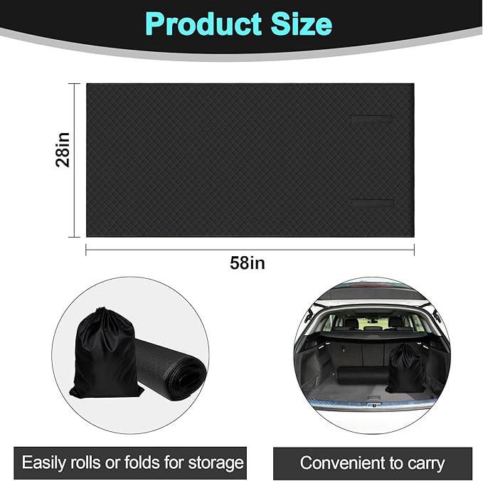 Rolling Creeper Mat,Under Car Repair Garage Mat, 58"X28",Made Available for Self-Driving Tour, Long-Haul Truck for Working On The Ground, Foldable Mechanics Mat for Low Clearance