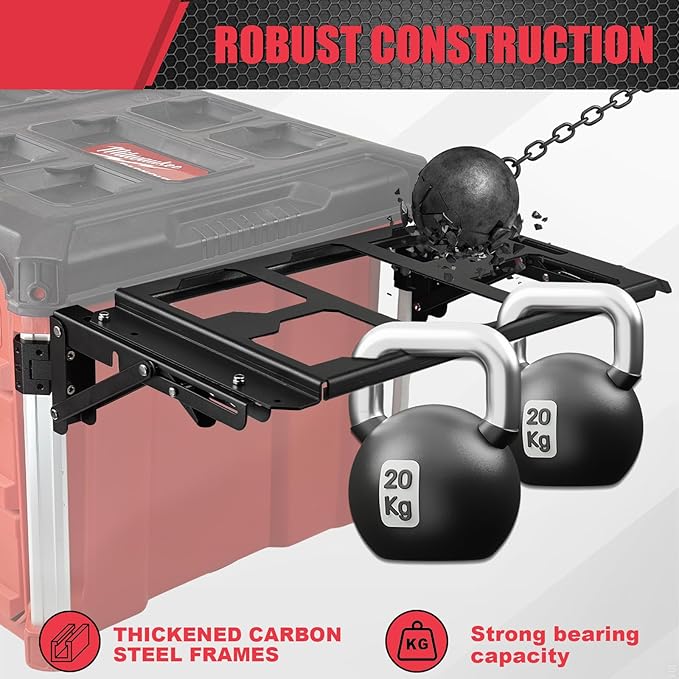 Upgrade Folding Packout Mount Compatible with Milwaukee Packout Toolbox,Mounting Plate for Packout Toolbox Side Storage