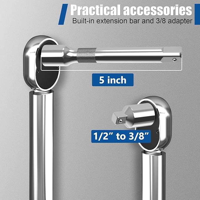 XJX 1/2-Inch Drive Click Torque Wrench Set, 10-160FT-LB/13.6-217.1Nm Torque Wrench