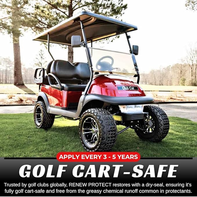 RENEW PROTECT Blak, Semipermanent Rich Black Tire & Trim Treatment, Mid to High Shine, Floor Mat- RV- Golf Cart, Motorcycle-Safe, Acrylic Ceramic-Hybrid Protectant, Wash-Proof, 5 min Dry-Seal 8oz