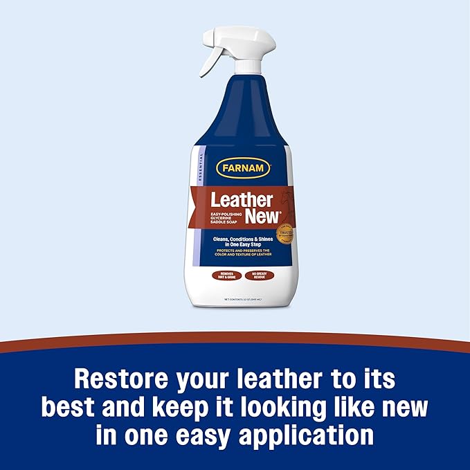 Farnam Leather New Easy-Polishing Glycerine Saddle Soap and Leather Cleaner, 32 oz