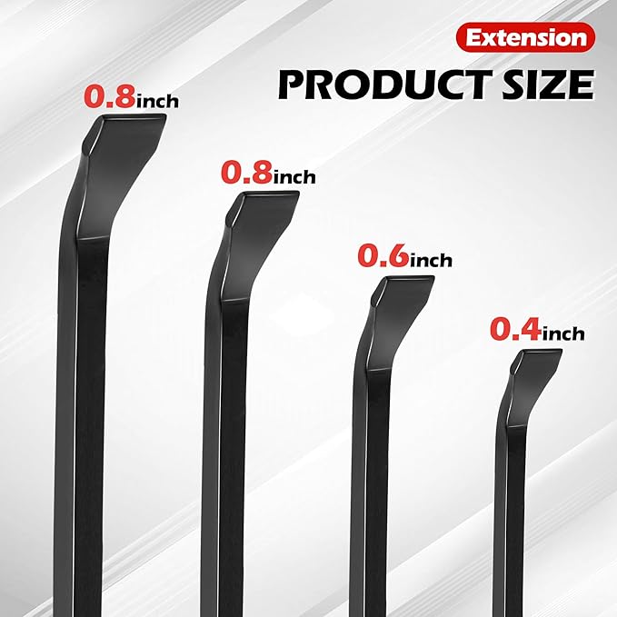 TOOLEAGUE Utility 4Pcs Pry Bar Set,8",12",18",24" Mechanic Hand Tools with Thicker Strike Cap Handle,Heavy Duty Pry Bar Tools for Automotive,Black and Red