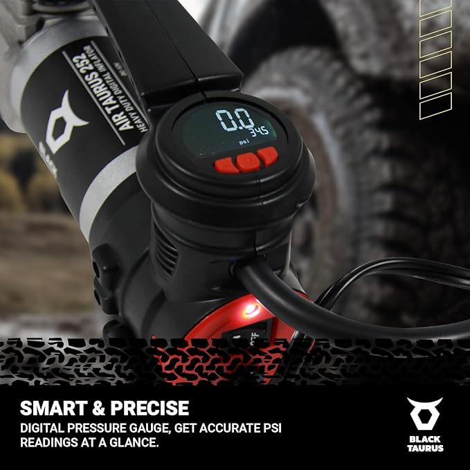 Air Compressor – 19A 120 PSI (8.27 BAR) Portable & On‑Board Tire Inflator for Cars, Trucks & 4×4 Vehicles – Automatic Pressure Control with Dual‑Motor Options (Air Compressor 252)