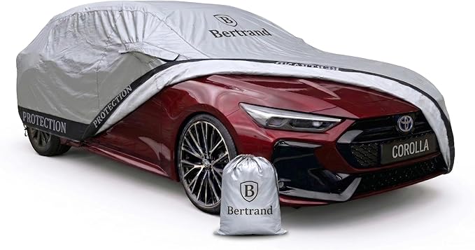BERTRAND Premium Sedan Car Cover (179 x 69 - Size - A1) - Waterproof All Weather | Door Zipper + Mirror Pockets | Cotton-Lined | UV Protection + Reduces Hail Impact | Compact Sedans