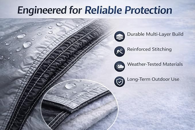 BERTRAND Premium Sedan Car Cover (185 x 71 - Size - A2) - Waterproof All Weather | Mirror Pockets + Door Zipper | Cotton-Lined | UV Protection + Reduces Hail Impact | Large Sedans