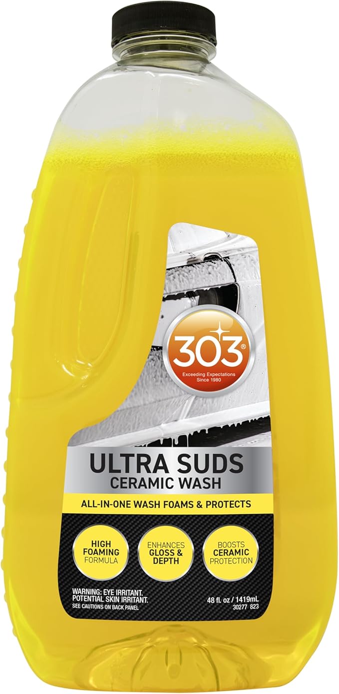 303 Products Ultra Suds Ceramic Car Wash Soap – Ceramic Coating for Cars with Foaming Formula, Enhanced Gloss & Shine Protectant, 48 fl. oz. (30277)