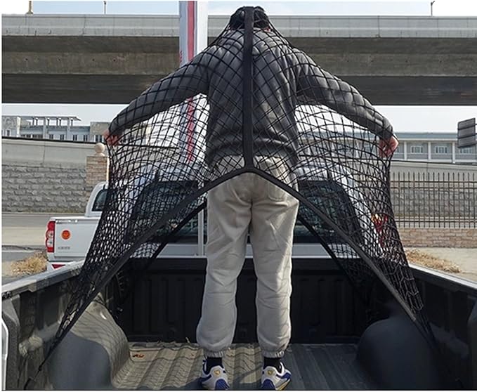 Cargo Net Suitable for Daily Light Loads of SUV Trucks,Mesh Organizer 4'x3.3' Stretches to 7'x6',Highly Elastic Truck Bed Net for Pickup Truck Bed