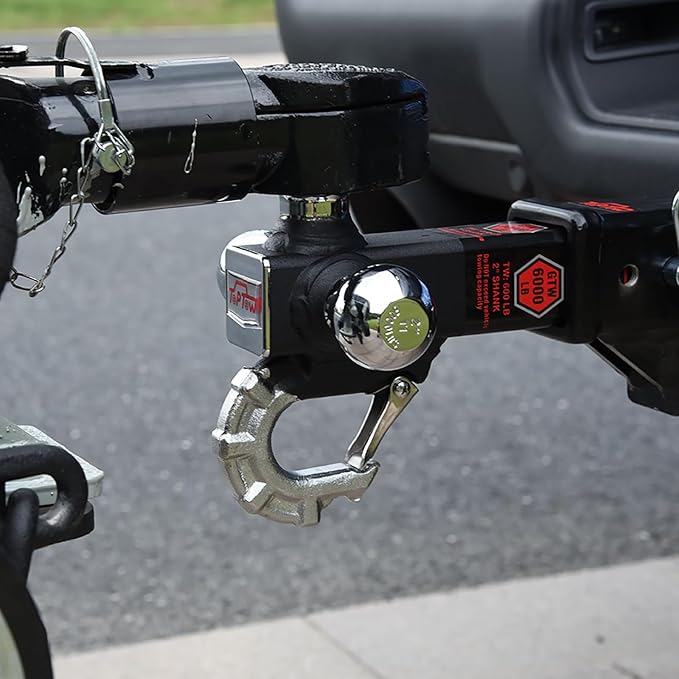 TOPTOW Trailer Hitch Tri-Ball Hitch Mount with Beast Tow Hook Chrome Hitch Balls Fits 2-inch Receiver