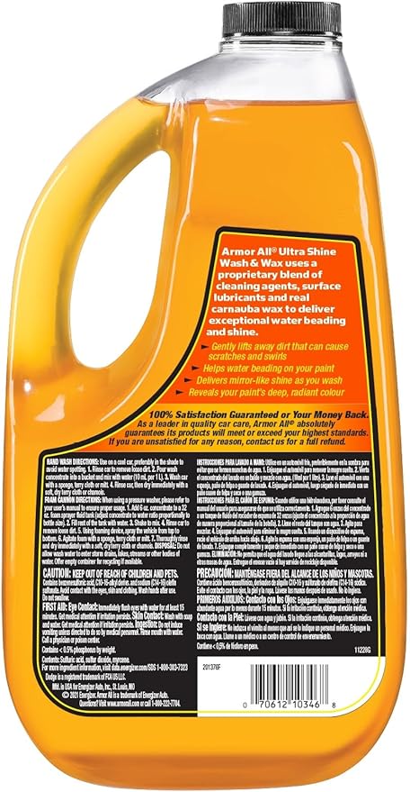 Armor All Car Wash Kit, Includes Car Wash Soap, Wash Mitt & Microfiber Towel (3 Piece Kit)