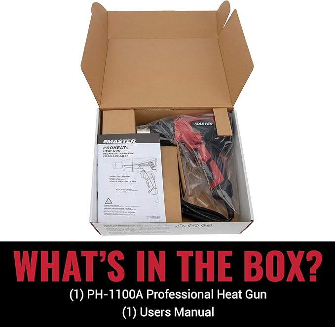 Master Appliance Proheat PH-1100A Professional Industrial Electric Heat Gun, Quick Change Heating Element, Temp 1200F & 600F, 1560 Watts, 120V, 13A, Engineered in the USA