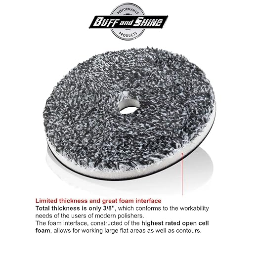 Buff and Shine URO-Fiber Microfiber Pad for Car Compounding, Cutting, Buffing, Waxing, and Polishing - Compatible with Long-Throw, High-Action, Dual-Action, and Random Orbital Polisher - 6 in (6 Pads)