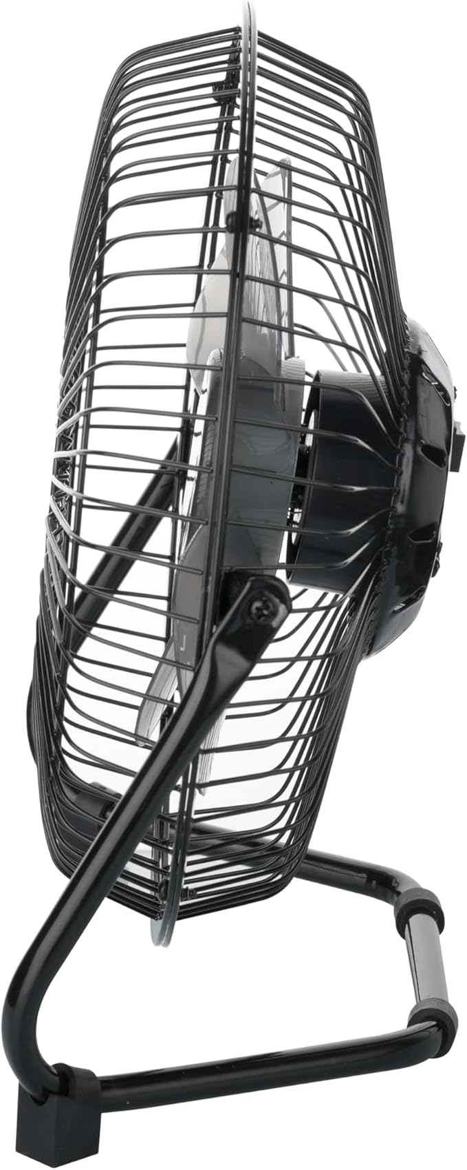 8” High Velocity Portable Fan, 2-Speed USB-Powered Floor or Table Fan with Adjustable Tilt and Steel Frame, Compact Cooling for Home, Office, or Workshop