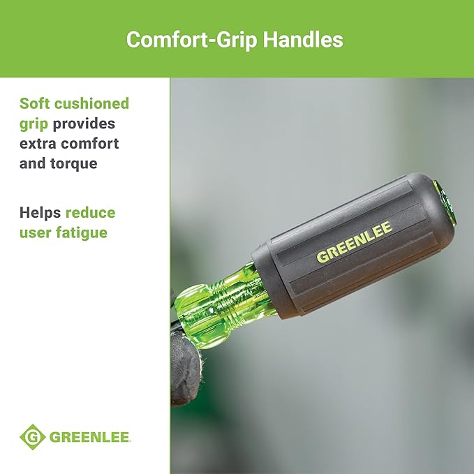 Greenlee 0153-42C 6-in-1 Multi-Tool Screwdriver with Flat-Tip, Phillips, and Hex Bits