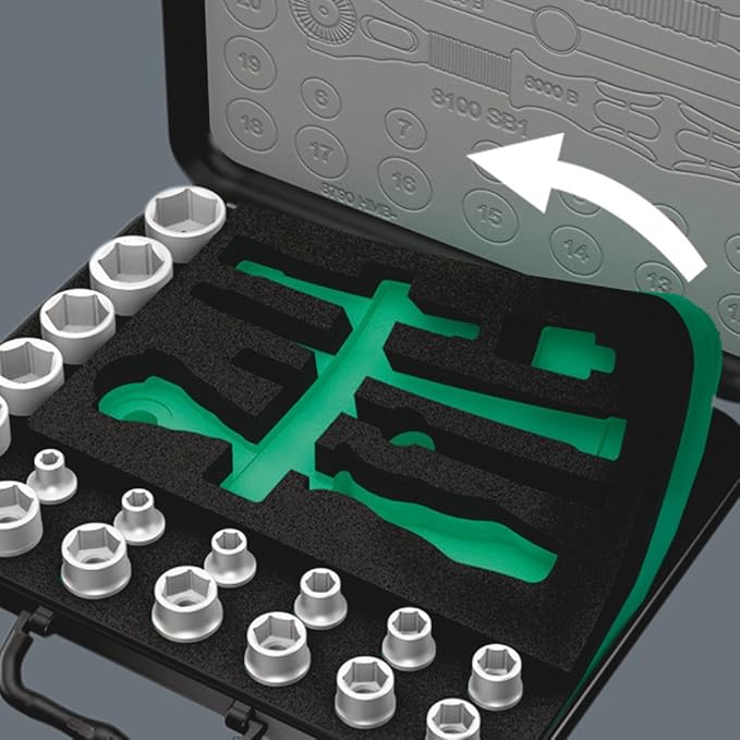 Wera - 5003594001 8100 SB 2 Zyklop 3/8" Metric Ratchet Set ( Piece of 43)