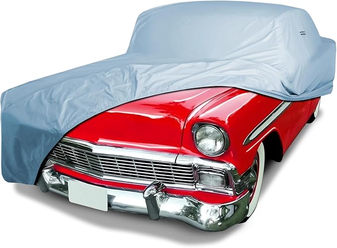 iCarCover Custom Car Cover for 1950-1957 Chevrolet Bel Air 2-Door, 4-Door, Waterproof All Weather Rain Snow UV Sun Protector Full Exterior Weatherproof Indoor Outdoor Car Cover with Strap