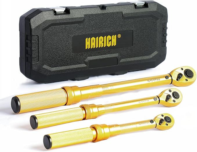 1/4 3/8 1/2 inch Drive Click Torque Wrench, 3Pcs Torque Wrench Set 20-240in.lb, 10-45ft.lb, 10-170ft.lb,72-Tooth Dual Range Scales with Quick Release Reversible Head for Car