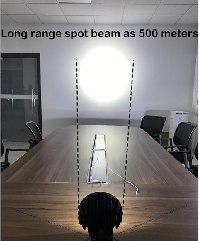 Lightronic 6 Inches Round Offroad LED Headlights, 6000K Cool-White Spot Beam, Rugged Aluminum Thin-Size Housing, Plug & Use DT Connector, 12V/24V DC, 2-Pack