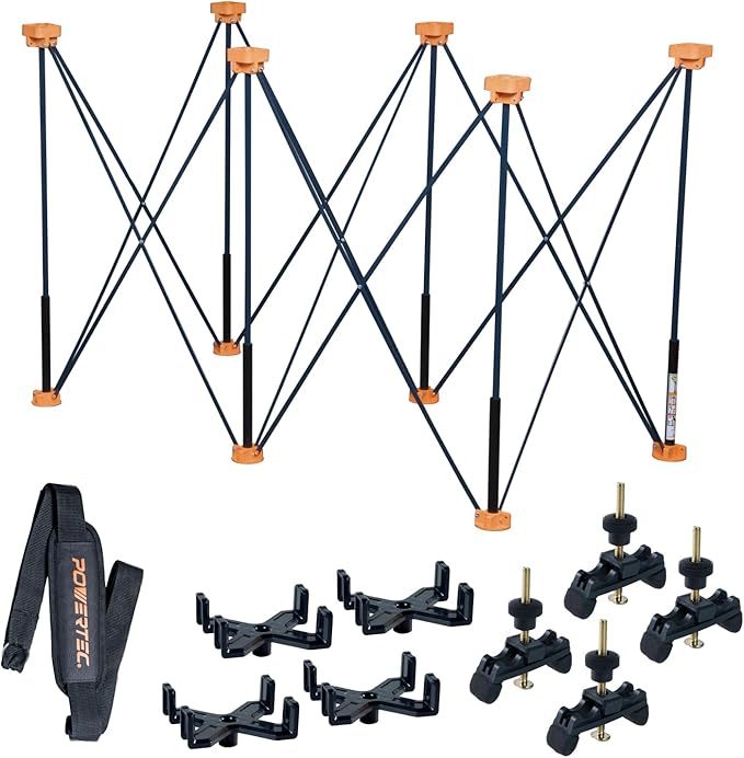 POWERTEC Arachni-Flex Portable Workbench 2x4ft Collapsible Workstand - Heavy Duty Folding Work Table Base, 2500 lbs Capacity 36 Inch Work Height, No Assembly Mobile Work Station w/Carry Strap (71926)