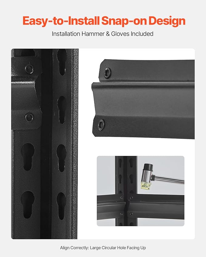 VEVOR Storage Shelves, 2400 lbs, 4 Tier Garage Storage Shelving, 20" D x 40" W x 57" H Adjustable Metal Shelves for Garage Shelves Utility Rack Shelf, Ideal for Kitchen, Warehouse, Basement, Black