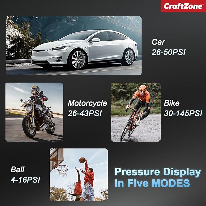 Tire Inflator Portable Air Compressor for Car,150 PSI,Cordless Air Pump with Digital Pressure Gauge, LED Light and Auto Shut-Off Function,Tire Inflator for Car, Motorcycle, Bicycle, Ball