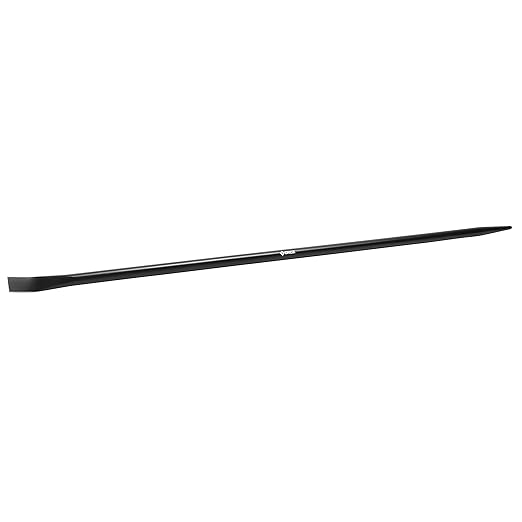 Groz 54" Aligning Bar, Heavy Duty Pry Bar for Structural Steel & Ironwork, 1'' Round Chrome Alloy, Heat Treated, Dual End (Align & Pry), CAT/54#33177