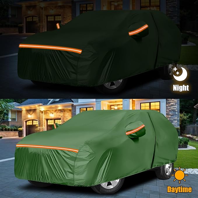 Waterproof Car Covers Replace for 2013-2025 Toyota RAV4, Multilayer Heavy Duty with Cotton Liner All Weather Custom-fit Car Cover with Zipper Door, Windproof Bands for Snow Rain Dust Protection