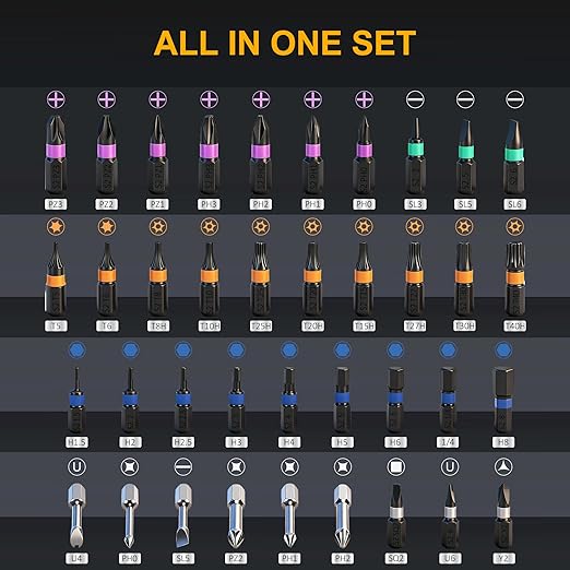 40 in 1 Magnetic Ratchet Screwdriver Set, Multi Bit Magnetic Ratcheting Screwdriver Set with Detachable Ratchet Handle, Repair Tool Kit for Computer Bicycle Furniture DIY