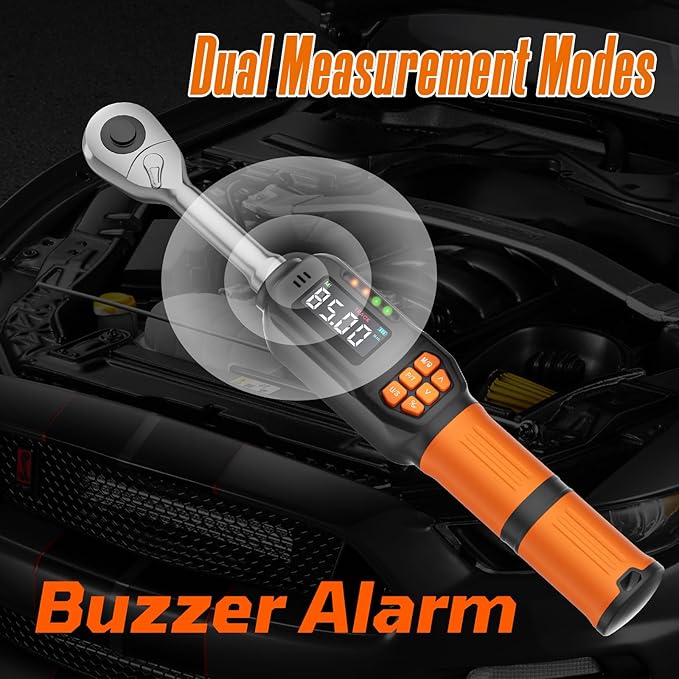 Digital Torque Wrench Set, 3.09-62.6 Ft.lb/4.2-85 Nm, 3/8" Drive Inch Pound Torque Wrench Electronic with Buzzer & LCD Indicator, Torque Wrench Set for Motor Cars Auto Repair