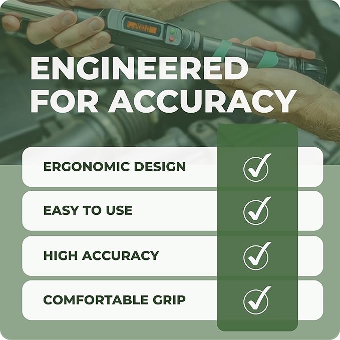Digital Torque Wrench - 3/8" Drive (25-250 in-lb) Precision Torque Tool - Electronic Scale & Click-Style Design, Mechanic's Tool for Automotive, Motorcycle, & Bike Maintenance