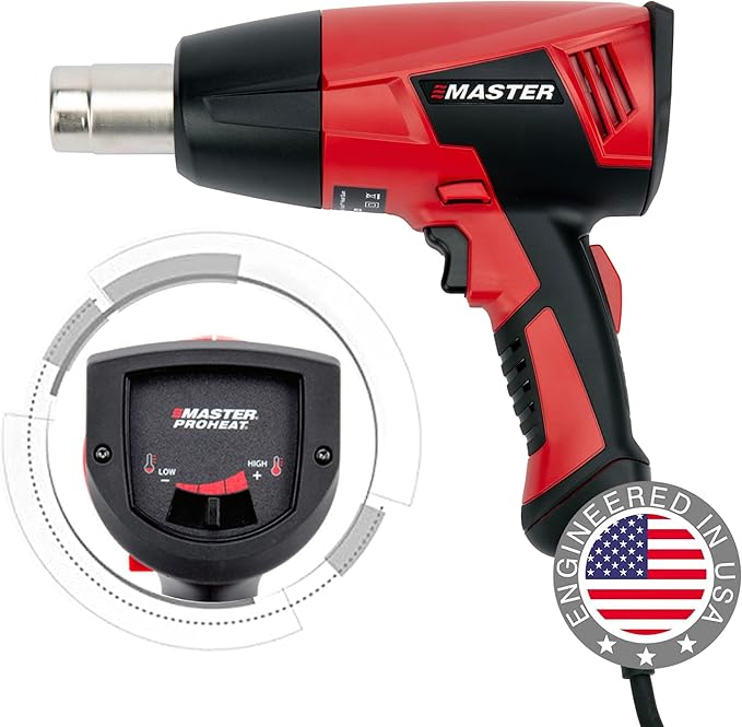 Master Appliance Proheat PH-1100A Professional Industrial Electric Heat Gun, Quick Change Heating Element, Temp 1200F & 600F, 1560 Watts, 120V, 13A, Engineered in the USA
