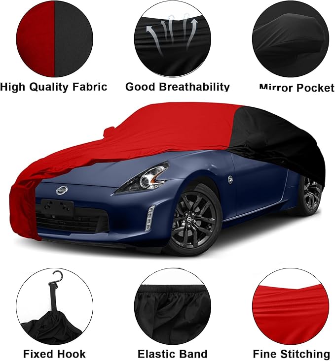 Indoor Car Cover Replace for 2009-2025 Nissan 370Z, Luxurious Stretch Satin Custom-fit Indoor Car Cover for Dust-Proof, Underground Garage, Car Show (370Z)