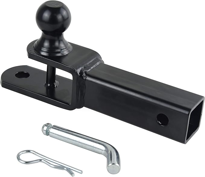 TOPTOW 3 in 1 ATV/UTV Towing Hitch Receiver 64208 Ball Mount Adapter with 1 7/8 inch Ball, Fit for 2 inch Receiver