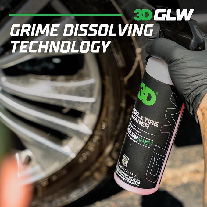 3D Wheel & Tire Cleaner - 1 Gallon Deep Cleaning All-in-One Formula | Removes Brake Dust, Grime, Tire Browning | Safe on All Wheels | DIY Car Detailing
