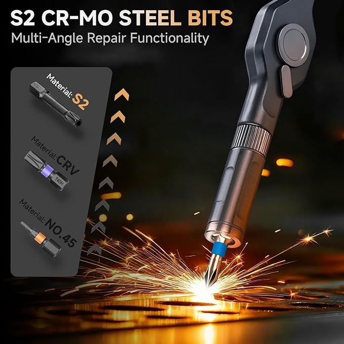 42 in 1 Magnetic Screwdriver Set, DIY Ratchet Screwdriver Set, Multi Bit Screw Drive with Storage Case, Portable Compact Repair Tool Kit for Gifts, Furniture, Computer, Bicycle - Orange
