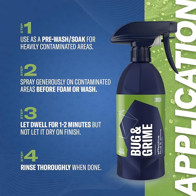 Gyeon Bug & Grime Remover Safe Ceramic Coating Cleaner Tar Tree Sap Road Film Oily Residue Paint Glass Trim Safe Pre Wash Detail Spray Ceramic‑Friendly Finish