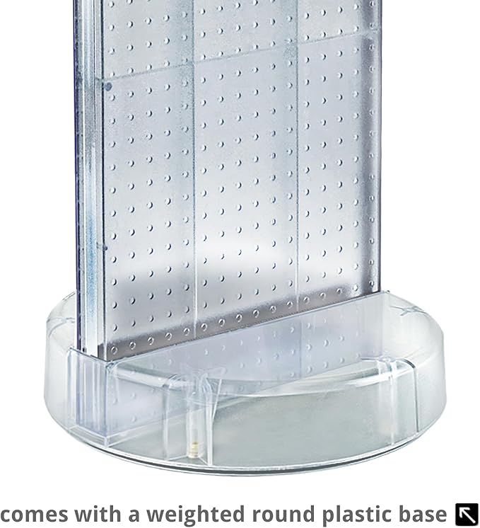 Azar Displays 700780 TWO-SIDED PEGBOARD FLOOR DISPLAY W/C-CHANNEL SIDES ON REVOLVING ROUND STUDIO BASE. PANEL SIZE: 16"W X 60"H, (Charcoal Graphite)