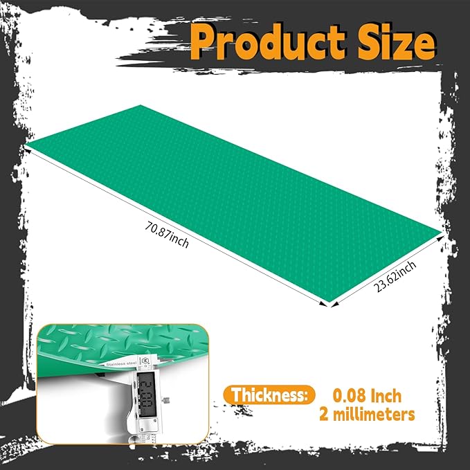 Workbench Mat, Green 23.62" x 70.87" PVC Work Bench Mat with Non-Slip Texture, 2 mm Thick Scratch & Stain Resistant Surface for Painting, Woodworking, Crafting, Projects and Tool Protection