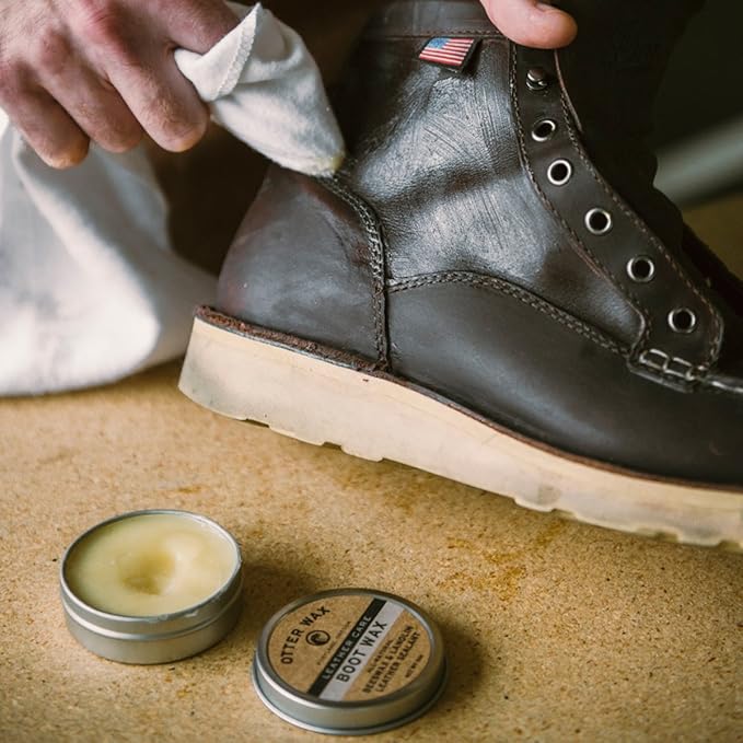Otter Wax Boot Wax | 2 Oz | All-Natural Leather Waterproofing Wax | Heavy Duty Water Repellent, Conditioner, & Sealant for Work Boots, Hiking Boots & Outdoor Leather | Made in Portland USA