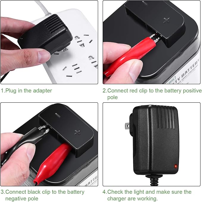 RUSFOL [UL Listed] 6-Volt Battery Charger for Moultrie Battery (Input 100-240V, Output 6V 0.6A)