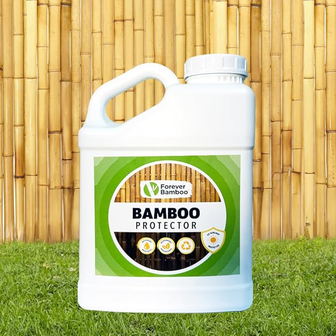 FOREVER BAMBOO Maintenance Sealer Outdoor Waterproof Protector Premium Water-Base Environmentally Friendly Bamboo Wood Sealant With UV Protection for Bamboo Fence, Poles, or Deck 1 Gal.
