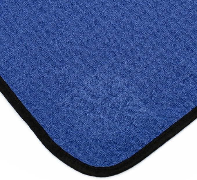 The Rag Company - Dry Me A River - Professional Korean 70/30 Blend, Microfiber Waffle-Weave, Drying & Detailing Towels, Soft Suede Edges, 390gsm, 16in x 24in, Royal Blue (3-Pack)
